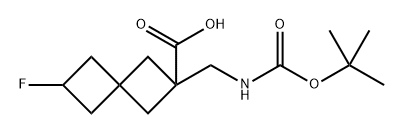 2-({[(tert-butoxy)carbonyl]amino}methyl)-6-fluoros piro[3.3]heptane-2-carboxylic acid Struktur