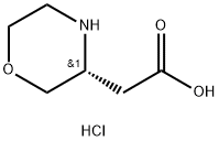 3-Morpholineacetic acid, hydrochloride (1:1), (3R)- Struktur