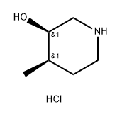 3-Piperidinol, 4-methyl-, hydrochloride (1:1), (3R,4R)- Structure