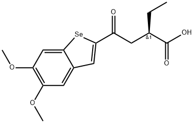 Benzo[b]selenophene-2-butanoic acid, α-ethyl-5,6-dimethoxy-γ-oxo-, (αR)- Struktur