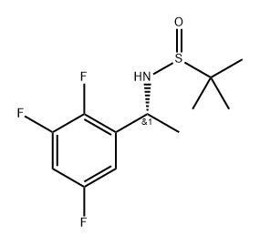 (S)-2-methyl-N-((S)-1-(2,3,5-trifluorophenyl)ethyl)propane-2-sulfinamide Struktur