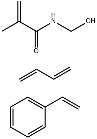 2-Propenamide, N-(hydroxymethyl)-2-methyl-, polymer with 1,3-butadiene and ethenylbenzene 2-Propenamide,N-(hydroxymethyl)-2-methyl-,polymer with 1,3-butadiene and ethenylbenzene Struktur