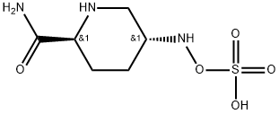 Sulfuric acid, mono[[(3R,6S)-6-(aminocarbonyl)-3-piperidinyl]azanyl] ester, rel- Struktur