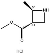 3-Azetidinecarboxylic acid, 2-methyl-, methyl ester, hydrochloride (1:1), (2R,3S)-rel- Struktur