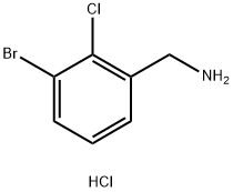 Benzenemethanamine, 3-bromo-2-chloro-, hydrochloride (1:1) Struktur