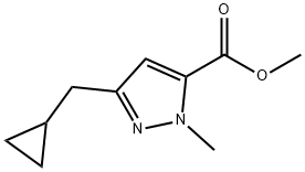 Methyl 3-(cyclopropylmethyl)-1-methyl-1H-pyrazole-5-carboxylate Struktur