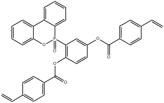 6H-Dibenz[c,e][1,2]oxaphosphorin, 6-[2,5-bis[(4-ethenylphenyl)formyloxy]phenyl]- 6-oxide Struktur