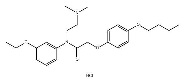 Acetamide, 2-(p-butoxyphenoxy)-N-(2-(dimethylamino)ethyl)-N-(m-ethoxyphenyl)-, hydrochloride Struktur