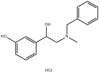 Benzenemethanol, 3-hydroxy-α-[[methyl(phenylmethyl)amino]methyl]-, hydrochloride (1:1) Struktur