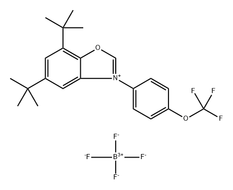 Benzoxazolium, 5,7-bis(1,1-dimethylethyl)-3-[4-(trifluoromethoxy)phenyl]-, tetrafluoroborate(1-) (1:1) Struktur