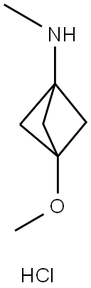 (3-Methoxy-bicyclo[1.1.1]pent-1-yl)-methyl-amine hydrochloride Struktur