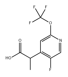 4-Pyridineacetic acid, 5-fluoro-α-methyl-2-(trifluoromethoxy)- Struktur