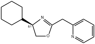 Pyridine, 2-[[(4R)-4-cyclohexyl-4,5-dihydro-2-oxazolyl]methyl]- Struktur