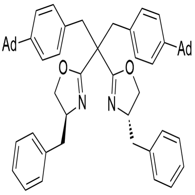 (4S,4'S)-2,2'-(1,3-Bis(4-(adamantan-1-yl)phenyl)propane-2,2-diyl)bis(4-benzyl-4,5-dihydrooxazole) Struktur