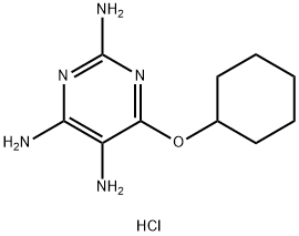 6-(Cyclohexyloxy)pyrimidine-2,4,5-triamine trihydrochloride Struktur