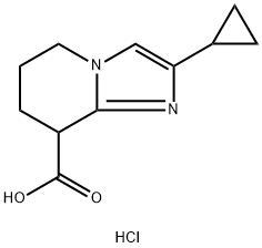 2-Cyclopropyl-5,6,7,8-tetrahydroimidazo[1,2-a]pyridine-8-carboxylic acid hydrochloride Struktur