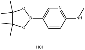 2-Pyridinamine, N-methyl-5-(4,4,5,5-tetramethyl-1,3,2-dioxaborolan-2-yl)-, hydrochloride (1:1) Struktur