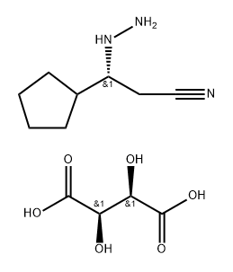 (R)-3-環(huán)戊基-3-肼基丙腈-L-酒石酸鹽 結(jié)構(gòu)式