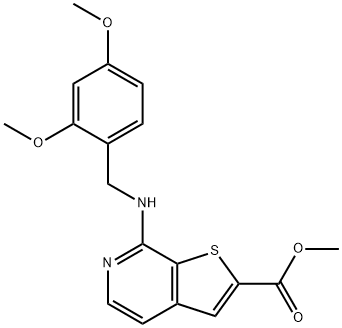 Methyl 7-[[(2,4-dimethoxyphenyl)methyl]amino]thieno[2,3-c]pyridine-2-carboxylate Struktur