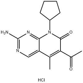 Pyrido[2,3-d]pyrimidin-7(8H)-one, 6-acetyl-2-amino-8-cyclopentyl-5-methyl-, hydrochloride (1:1) Struktur