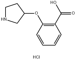 2-(pyrrolidin-3-yloxy)benzoic acid hydrochloride Struktur