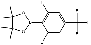 3-Fluoro-2-(4,4,5,5-tetramethyl-1,3,2-dioxaborolan-2-yl)-5-(trifluoromethyl)phenol Struktur