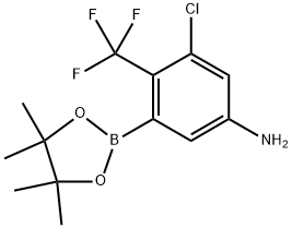 3-Chloro-5-(4,4,5,5-tetramethyl-1,3,2-dioxaborolan-2-yl)-4-(trifluoromethyl)aniline Struktur