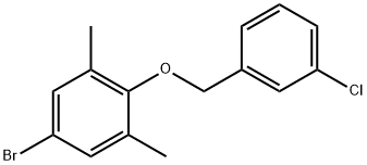 Benzene, 5-bromo-2-[(3-chlorophenyl)methoxy]-1,3-dimethyl- Struktur