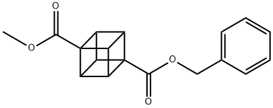 Pentacyclo[4.2.0.02,5.03,8.04,7]octane-1,4-dicarboxylic acid, 1-methyl 4-(phenylmethyl) ester Struktur