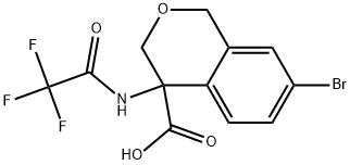 7-bromo-4-(2,2,2-trifluoroacetamido)isochromane-4-carboxylic acid Struktur