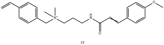 4-ethenyl-N-[3-[[3-(4-methoxyphenyl)-1-oxo-2-propen-1-yl]amino]propyl]-N,N-dimethylbenzenemethanaminium, chloride (1:1) Struktur