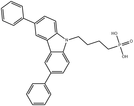 (4-(3,6- diphenyl-9H- carbazol-9- yl)butyl)phos phonic Struktur