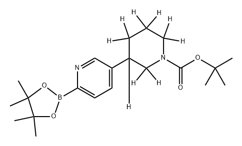 tert-butyl 3-(6-(4,4,5,5-tetramethyl-1,3,2-dioxaborolan-2-yl)pyridin-3-yl)piperidine-1-carboxylate-2,2,3,4,4,5,5,6,6-d9 Struktur