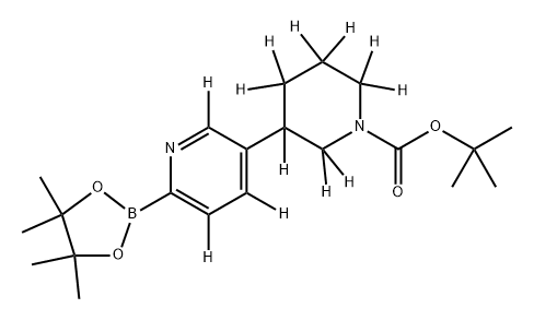 tert-butyl 3-(6-(4,4,5,5-tetramethyl-1,3,2-dioxaborolan-2-yl)pyridin-3-yl-2,4,5-d3)piperidine-1-carboxylate-2,2,3,4,4,5,5,6,6-d9 Struktur