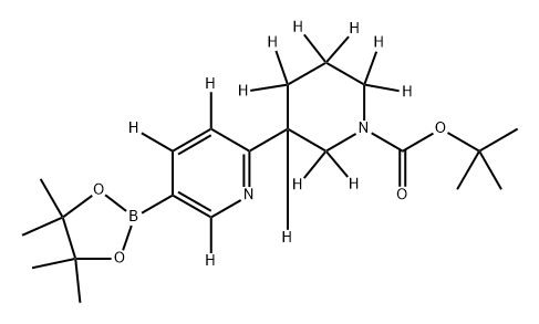 tert-butyl 3-(5-(4,4,5,5-tetramethyl-1,3,2-dioxaborolan-2-yl)pyridin-2-yl-3,4,6-d3)piperidine-1-carboxylate-2,2,3,4,4,5,5,6,6-d9 Struktur