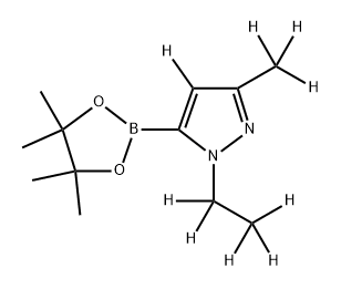 1-(ethyl-d5)-3-(methyl-d3)-5-(4,4,5,5-tetramethyl-1,3,2-dioxaborolan-2-yl)-1H-pyrazole-4-d Struktur