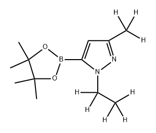 1-(ethyl-d5)-3-(methyl-d3)-5-(4,4,5,5-tetramethyl-1,3,2-dioxaborolan-2-yl)-1H-pyrazole Struktur