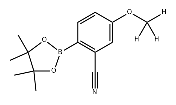 5-(methoxy-d3)-2-(4,4,5,5-tetramethyl-1,3,2-dioxaborolan-2-yl)benzonitrile Struktur