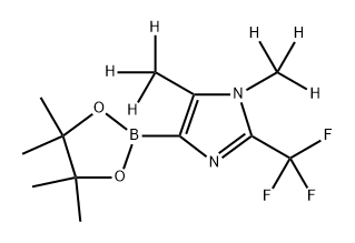 1,5-bis(methyl-d3)-4-(4,4,5,5-tetramethyl-1,3,2-dioxaborolan-2-yl)-2-(trifluoromethyl)-1H-imidazole Struktur