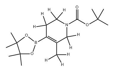 tert-butyl 5-(methyl-d3)-4-(4,4,5,5-tetramethyl-1,3,2-dioxaborolan-2-yl)-3,6-dihydropyridine-1(2H)-carboxylate-2,2,3,3,6,6-d6 Struktur