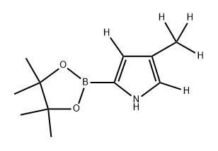 4-(methyl-d3)-2-(4,4,5,5-tetramethyl-1,3,2-dioxaborolan-2-yl)-1H-pyrrole-3,5-d2 Struktur