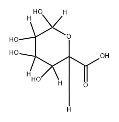 3,4,5,6-tetrahydroxytetrahydro-2H-pyran-2-carboxylic-2,3,4,5,6-d5 acid Struktur