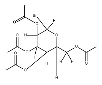 2-(acetoxymethyl-d2)-6-bromotetrahydro-2H-pyran-3,4,5-triyl-2,3,4,5,6-d5 triacetate Struktur