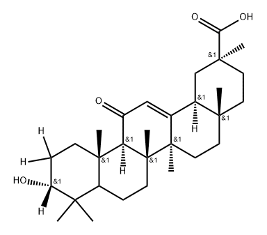 (2S,4aS,6aS,6bR,10R,12aS,12bR,14bS)-10-hydroxy-2,4a,6a,6b,9,9,12a-heptamethyl-13-oxo-1,2,3,4,4a,5,6,6a,6b,7,8,8a,9,10,11,12,12a,12b,13,14b-icosahydropicene-2-carboxylic-10,11,11-d3 acid Struktur