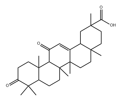 2,4a,6a,6b,9,9,12a-heptamethyl-10,13-dioxo-1,2,3,4,4a,5,6,6a,6b,7,8,8a,9,10,11,12,12a,12b,13,14b-icosahydropicene-2-carboxylic acid Struktur