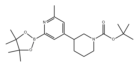 tert-butyl 3-(2-methyl-6-(4,4,5,5-tetramethyl-1,3,2-dioxaborolan-2-yl)pyridin-4-yl)piperidine-1-carboxylate Struktur