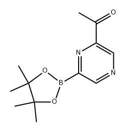 1-(6-(4,4,5,5-tetramethyl-1,3,2-dioxaborolan-2-yl)pyrazin-2-yl)ethan-1-one Struktur