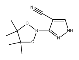 3-(4,4,5,5-tetramethyl-1,3,2-dioxaborolan-2-yl)-1H-pyrazole-4-carbonitrile Struktur