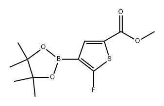 methyl 5-fluoro-4-(4,4,5,5-tetramethyl-1,3,2-dioxaborolan-2-yl)thiophene-2-carboxylate Struktur