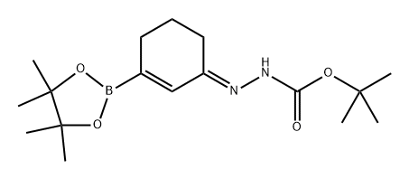 tert-butyl (Z)-2-(3-(4,4,5,5-tetramethyl-1,3,2-dioxaborolan-2-yl)cyclohex-2-en-1-ylidene)hydrazine-1-carboxylate Struktur